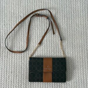 Nanette Lepore Black and Brown Chain-Strap Crossbody Bag